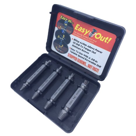 Damaged Screw Extractor and Remove Set by AisxleEasily Remove Stripped or Damaged Screws Made From HSS 4341 the Hardness Is 62-63hrcSet of 4 Stripped Screw Removers