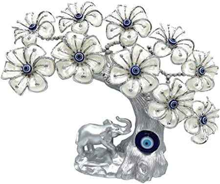 Blue Evil Eye Turkish Nazar Money Fortune Tree Lucky Elephant Design Protection Gift Home Decor for Any Purpose