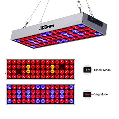 LED Grow Light Panel Full Spectrum Veg & Bloom Dual Mode with IR JCBritw 30W Plus Growing Lamps Aluminum Made with Extendable Jack for Hydroponic Greenhouse Indoor Planting Seedlings Veg Flowering