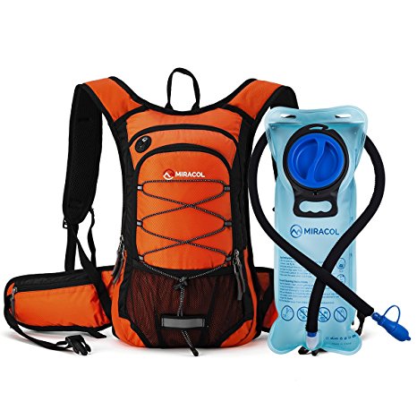 Miracol Hydration Backpack with 2L Water Bladder - Thermal Insulation Pack Keeps Liquid Cool up to 4 Hours – Multiple Storage Compartment– Best Outdoor Gear for Running, Hiking, Cycling and More
