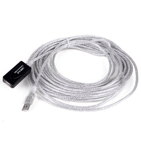 HDE 25 ft. High-Speed 480Mbps USB 2.0 Type A Male to A Female Extension Cable w/ Active Repeater (25 FT)