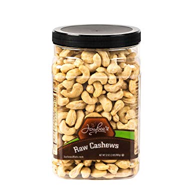 Jaybee's Extra Large Whole Cashews - Raw - Unsalted Great for Gift Giving or As Everyday Snack - Reusable Container - Certified Kosher (32 Ounces)