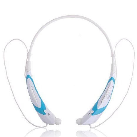 JIAKE Universal Wireless Headphone Bluetooth 40 Music Stereo Headset Vibration Neckband StyleWhite-Blue