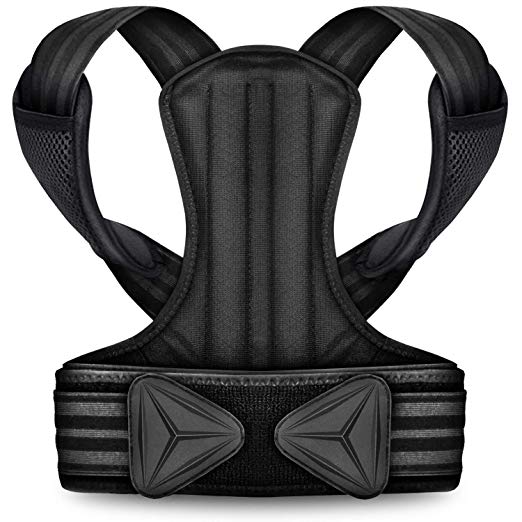 Posture Corrector for Men and Women KarmaRebirth Upgrade Upper Back Brace with Breathable Elastic Material Improves Posture Support Back,Care for Neck,Shoulders and Relieve Upper Back Pain