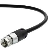 Coaxial Cable 15 Feet with F-Male Connectors - Dual Shielded - FLEX Series by Mediabridge - Digital Audio  Video Cable - Black - Part CJ01-MBF-N1