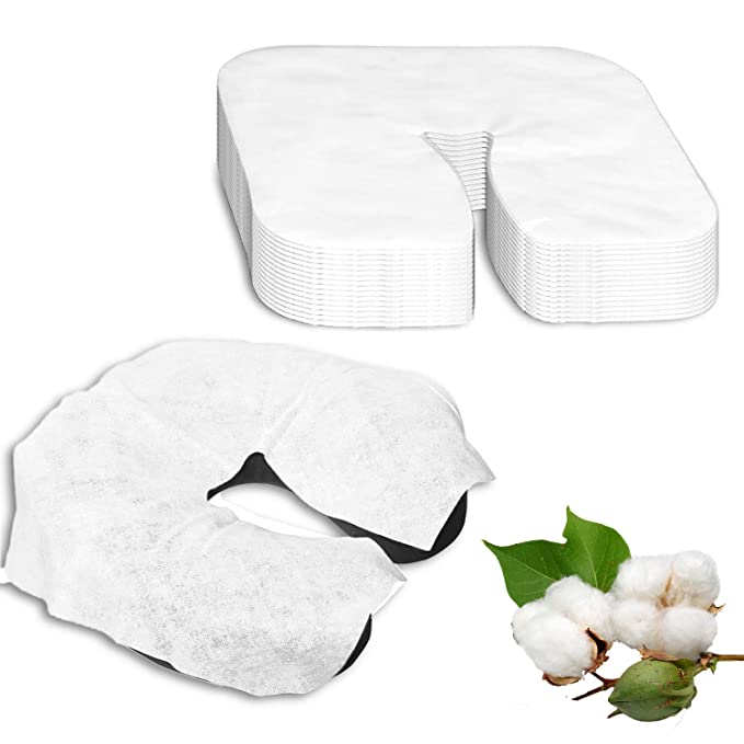 120 Pieces Disposable Face Cradle Covers,Silky Soft headrest massage table paper towels,Massage Face Rest for chair massages and massage therapist (Face Cradle Covers)