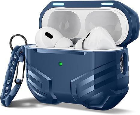 MOBOSI for Airpods Pro Case(2nd/1st Gen), Military Grade AirPods Pro 2nd Generation Case, [Compatible with MagSafe], Hard Shell Full-Body Protective Case Cover with Keychain(2023/2022/2019), Blue