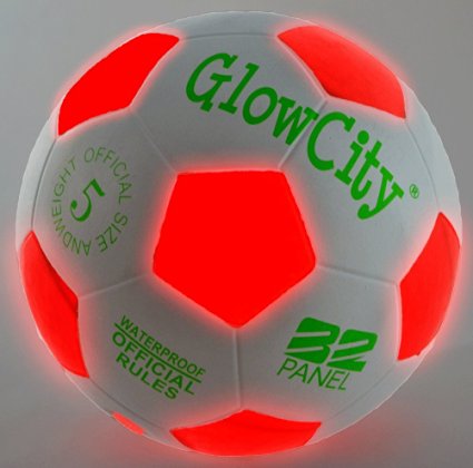 Light Up LED Soccer Ball - Uses 2 Hi-Bright LED Lights, Size 5
