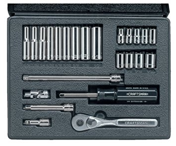 CRAFTSMAN 28 Piece 3/8" Drive Twelve-Point Standard Socket Wrench Set 9-1586