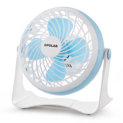 Opolar F60 Desktop USB Fan, Mini Table Fan for Home and Office (USB Powered, 2 Fan Speeds, Large Airflow, Personal Cooling, Quiet Operation)