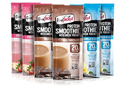 FlapJacked Protein Smoothie Mix With Greek Yogurt, Variety Pack, 6 Count