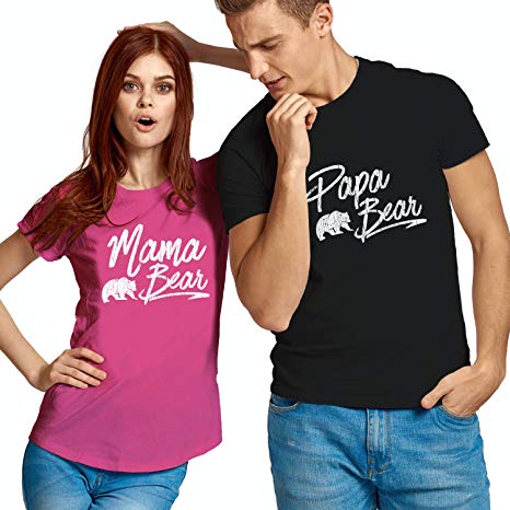 Matching Shirt for Couples Mom & Dad, Includes Papa Bear Shirt & Mama Bear Shirt