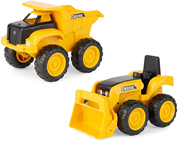 John Deere 6" Construction Vehicle Toys 2 Pack; Dump Truck & Tractor with Loader