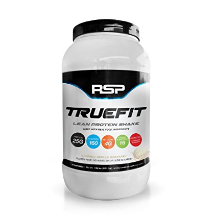 RSP Nutrition TrueFit, Lean Meal Replacement Protein Shake with Fiber & Probiotics from Real Whole Foods, Gourmet Vanilla Milkshake, 2 Pound