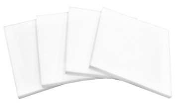 4-Pack White Polyurethane Foam Cushion Inserts; Square 16x16 Foam Tiles for Upholstery Projects, Pillows, & DIY Home Decor