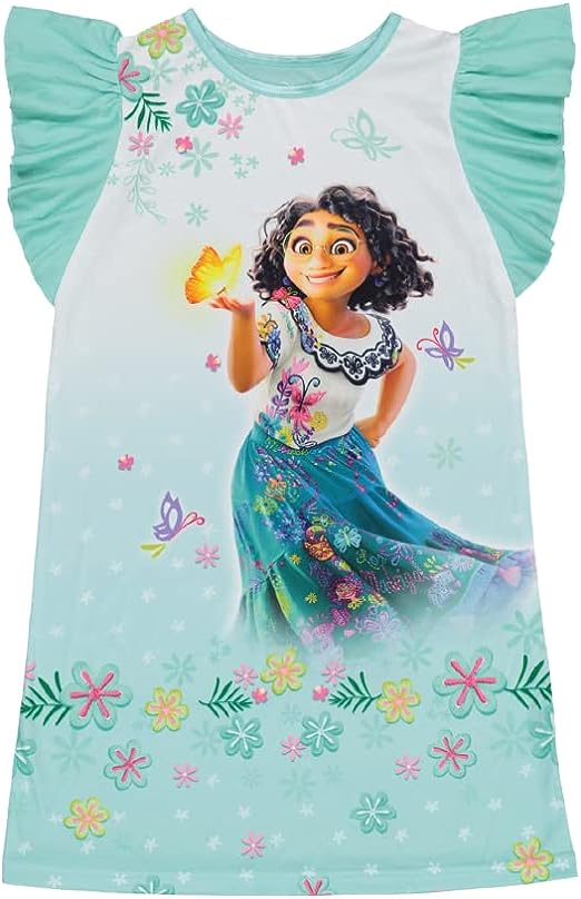 Disney Girls' Encanto | Frozen | Little Mermaid | Minnie Mouse Nightgown