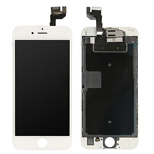 iPhone 6S Replacement White Screen 4.7, Preinstalled With Front Camera Ear Speaker Approximity Sensor 3D Touch Panel Tempered Screen Protector. Including Installation Manuel and Fix Tools