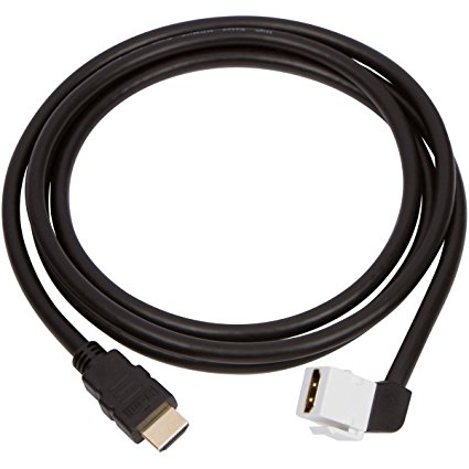 Buyer's Point HDMI Keystone Cable, 6ft (1.8m) 28 AWG, with Ethernet Female-Male (90 Degree)