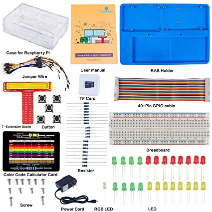 SunFounder Raspberry Pi 3 B  B Ultimate Starter Kit 8G TF Card Raspbian Preloaded Detailed Manual for Beginners