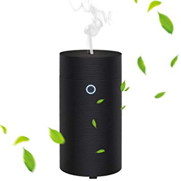 Rovtop Mini USB Car Diffuser Car Humidifier Ultrasonic Essential Oil Diffuser Cool Mist Air Refresher Waterless Auto Shut-Off for Car Office Bedroom Bathroom (Screw Thread Black)