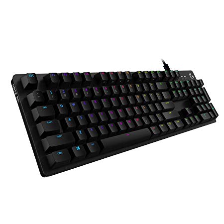 Logitech G512 Mechanical Gaming Keyboard Special Edition,RGB Lightsync Backlit Keys,GX Blue Clicky Key Switches,Brushed Aluminum Case,Customizable F-Keys,USB Pass Through,QWERTY UK Layout - Black