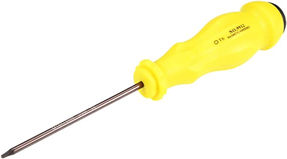 uxcell Torx Screwdriver, T6 Magnetic Star Screw Driver with 3" S2 Shaft and Non-Slip Yellow Handle