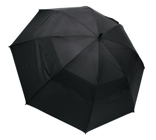 62” Wind-Cheater Vented Double Canopy Windproof Golf Umbrella (Solid Black)