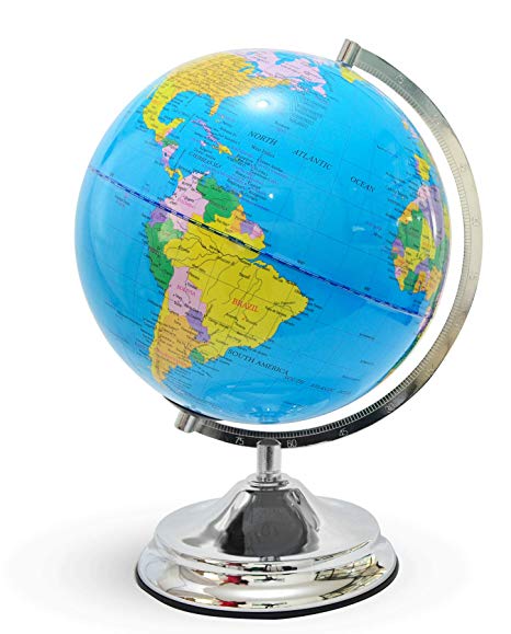 Illuminated Kids Globe with Stand – Educational Gift with Detailed World Map and LED Night Light (Power Cord Included)