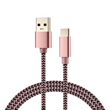 USB Type C Cable,SHNVIR USB C to USB 3.0 Nylon Braided Cable Fast Charger for Samsung Galaxy S8 Plus,LG G6 V20 G5,Nintendo Switch,New Macbook More (Rose Gold)