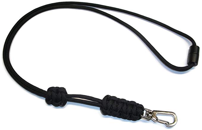 RedVex Paracord Cobra Neck Lanyard with Safety Break-Away and Adjuster - Metal Clip - Choose Your Color and size-Black-18