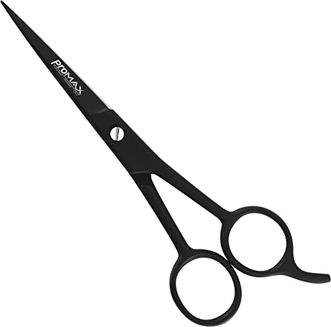 Promax Hair Cutting Scissors ,6.5 Inch Hairdressing Scissor, Premium Stainless Steel Razor with Sharp Edge Blade & Salon Scissors, for Men, Women, Barber, Kids, Adults, Pets-210-10235B(Black)