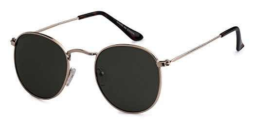 Eason Eyewear Quality Men's/Women's Vintage Inspired Metal Round Sunglasses Mirrored lens Gradient lens