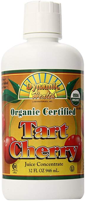 Dynamic Health Organic Tart Cherry Juice Concentrate 32oz Plastic bottle (Pack of 2)