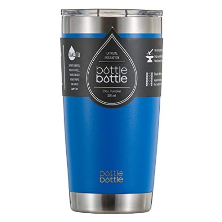 20 oz Stainless Steel Coffee Travel Mug, Bottlebottle Insulated Tumbler Cup, Glacier Blue