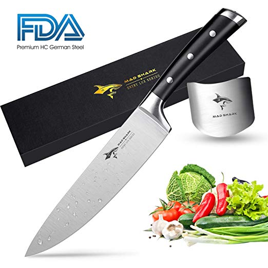 Chef Knife - MAD SHARK Pro Kitchen Knife 8 Inch Chef's Knife, Best Quality German High Carbon Stainless Steel Knife with Ergonomic Handle, Ultra Sharp, Best Choice for Home Kitchen and Restaurant
