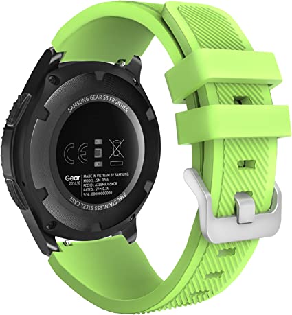 MoKo Band Compatible with Samsung Galaxy Watch 3 45mm/Gear S3 Frontier/Classic/Galaxy Watch 46mm/Huawei Watch GT2 Pro/GT 46mm/GT2 46mm/Ticwatch Pro 3, Silicone Strap Fit 22mm Band, Green