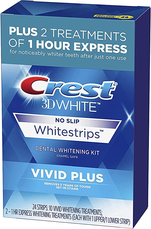 White Whitestrips Vivid Plus Teeth Whitening Kit, Individual Strips