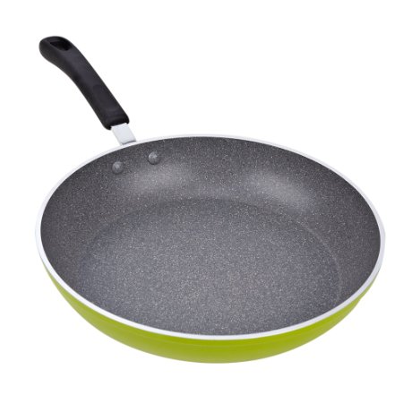 Cook N Home 12-Inch Frying Pan Saute Pan 30cm with Non-Stick Coating Induction Compatible Bottom Large Green