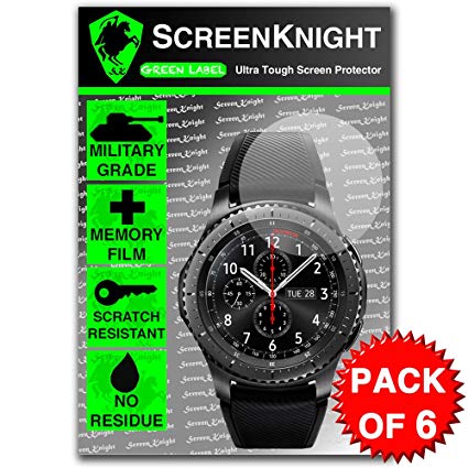 ScreenKnight® Samsung Gear S3 Frontier Screen Protector - Military Shield X 6 Pieces