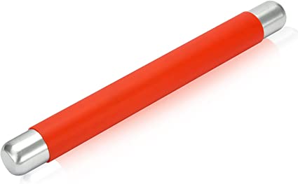 Remeel Silicone Rolling Pin Non Stick Surface for Baking Pie Crust, Cookie, Pastry, Fondant, Internal Steel Dough Roller 13.8 X 1.5 Inches