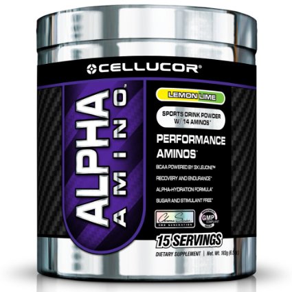 Cellucor Alpha Amino Supplement Lemon Lime Net Wt 183g65 oz