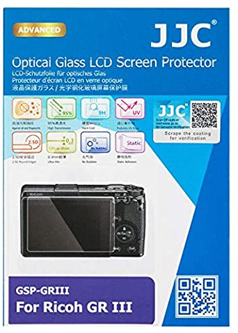 JJC Glass Screen Protector Compatible for Ricoh GR III GR3, Anti-Fingerprint Anti-Scratch Water-Resistant Ultra-Thin 9H Hardness Tempered LCD Protector Cover
