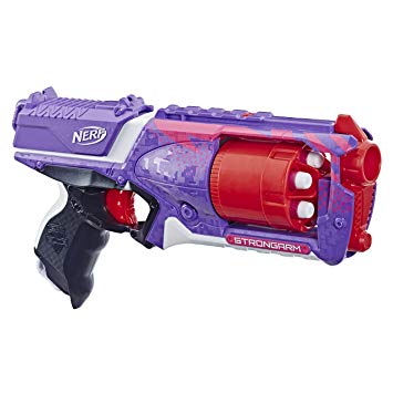 Strongarm Nerf N-Strike Elite Toy Blaster with Rotating Barrel, Slam Fire, and 6 Official Nerf Elite Darts for Kids, Teens, and Adults (Amazon Exclusive)