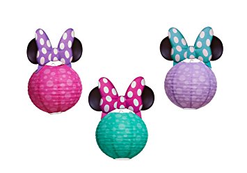 Minnie Mouse Bow-Tique Paper Lantern Decoration, 3 Count, Party Supplies