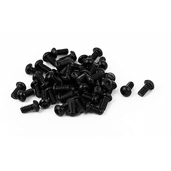 uxcell M2x4mm 10.9 Alloy Steel Button Head Hex Socket Cap Screw Bolt Black 50pcs