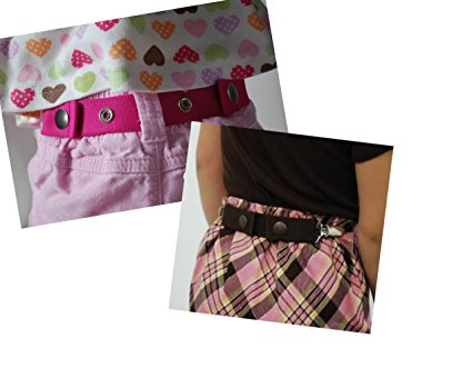 Dapper Snapper Toddler Belt Set (2 Belts   1 Set of Clips) Pink and Black