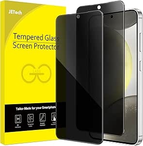 JETech Privacy Screen Protector for Samsung Galaxy S24  / S24 Plus 5G 6.7-Inch, Anti-Spy Tempered Glass Film, Fingerprint ID Compatible, 2-Pack