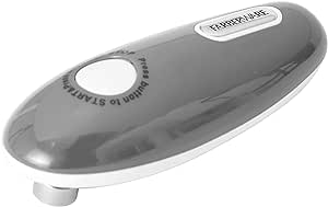 Farberware Compact Battery Operated Hands-Free Automatic Can Opener for any Size Can with Magnet to Safely Remove Lid, Seamless Opening Decreases Sharp Edges for Easily and Safely Opening Cans, Gray