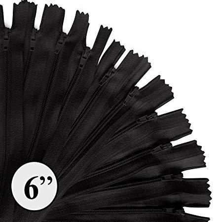 KGS 6 inch Nylon Zipper #3 | 12 pcs / pack (Black)