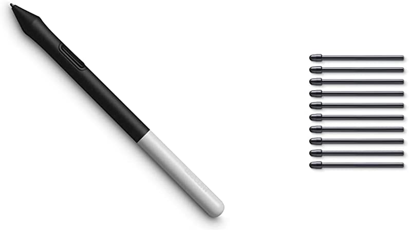 Wacom One Pen CP91300B2Z for Wacom One Creative Pen Display & Standard Nibs for Digital Pro Pen 2 (10 Pack) (ACK22211)